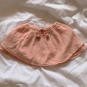 Zara babygirl pink cotton pompom skirt 2/3 years